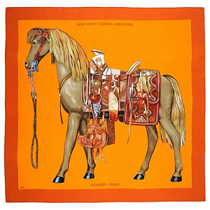 Плед Hermes Horse Orange Plaid