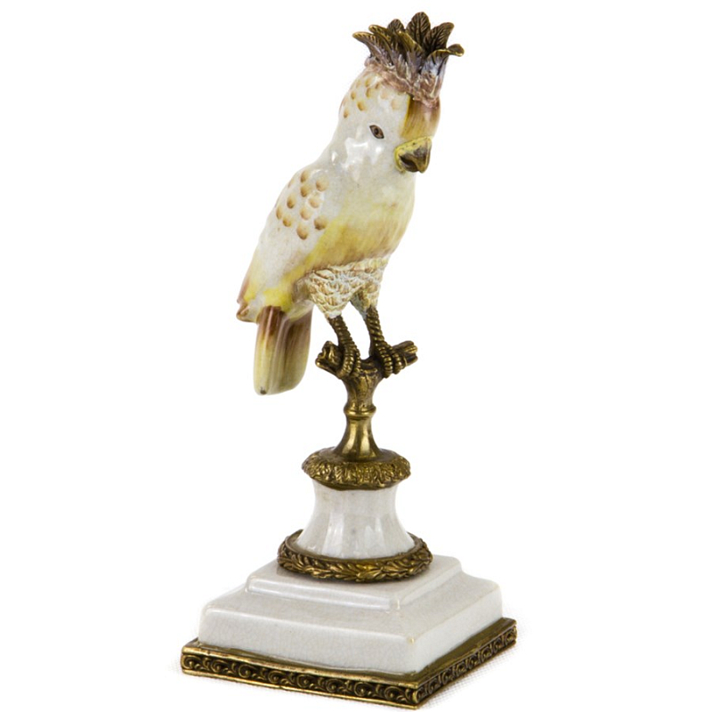 Статуэтка White Crested Parrot Белый Бронза Статуэтка White Crested Parrot Белый Бронза в Твери | Loft Concept