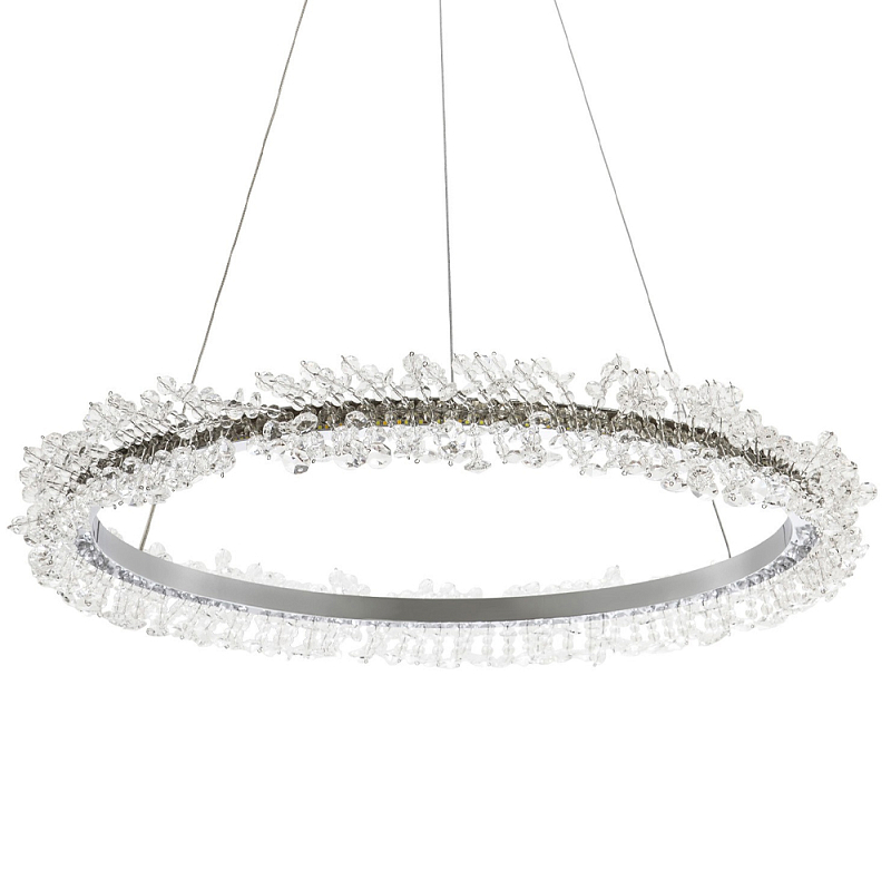 Кольцевая люстра с хрустальным декором Rowan Crystal Ring Chrome Horizontal Chandelier Прозрачный Хром Кольцевая люстра с хрустальным декором Rowan Crystal Ring Chrome Horizontal Chandelier Прозрачный Хром в Твери | Loft Concept