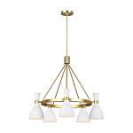 Люстра с 5-ю плафонами в форме песочных часов с узкими перфорированными отверстиями Feiss варинант исполнения - 13 | Loft Concept в Твери