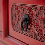 Деревянная ТВ-тумба в китайском стиле с 5-ю выдвижными ящиками Chinese TV Stand Red варинант исполнения - 4 | Loft Concept в Твери