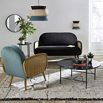 Бра с плетеным декором из ротанга Bonnie Wicker Blue Wall Lamp варинант исполнения - 4 | Loft Concept в Твери