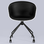 Офисное кресло из пластика с мягким сиденьем Eggshell Black варинант исполнения - 4 | Loft Concept в Твери