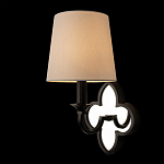 Бра с белым текстильным абажуром и декоративным основанием в виде четырехлистника с зеркальной вставкой Vitorino варинант исполнения - 9 | Loft Concept в Твери