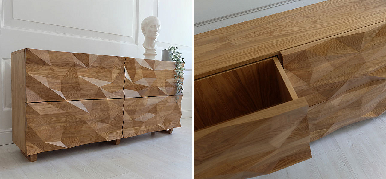 Комод с большими угловыми фигурами, 2 уровня Geometric Greece Комод с большими угловыми фигурами, 2 уровня Geometric Greece - Loft-Concept в Твери