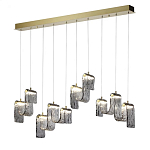 Подвесной светильник линейный с плафонами волнистой формы из фактурного стекла Big Wave варинант исполнения - 3 | Loft Concept в Твери