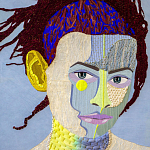 Картина с вышивкой Портрет wall panel People with the yellow ear 2 варинант исполнения - 2 | Loft Concept в Твери