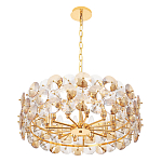 Люстра круглая золотого цвета с круглыми хрустальным элементами Solyria варинант исполнения - 6 | Loft Concept в Твери