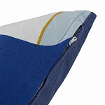 Подушка декоративная хлопковая синего цвета с абстрактным принтом Elysian Flow Azure варинант исполнения - 4 | Loft Concept в Твери