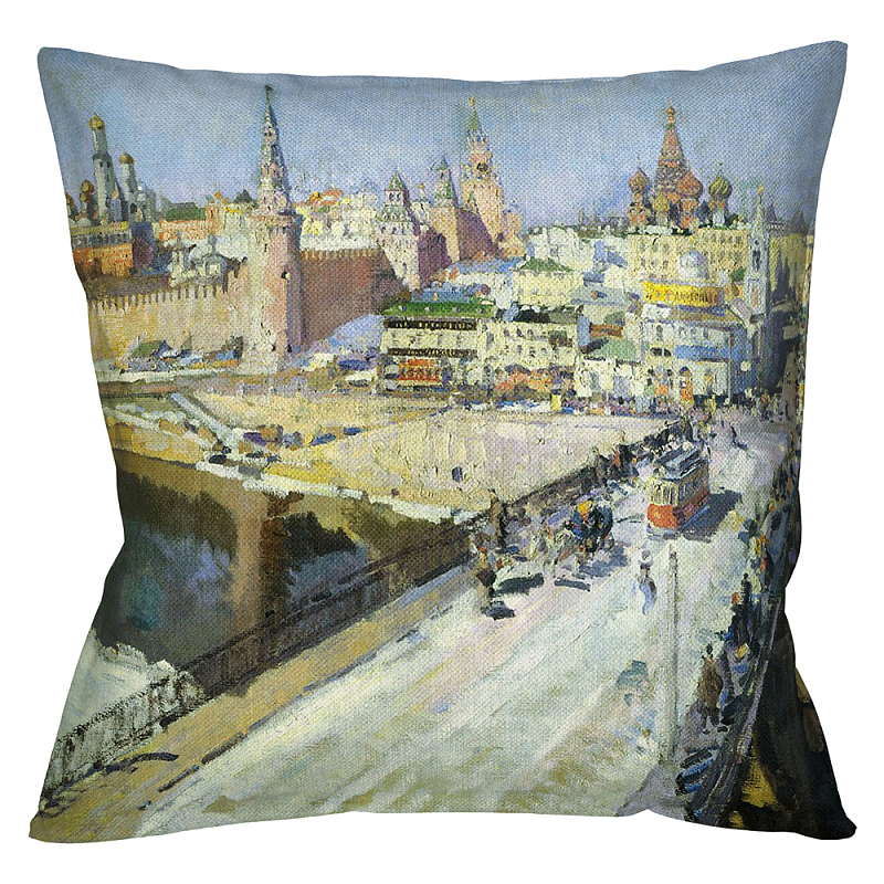 Подушка декоративная Москворецкий мост Impressionism in Art Мульти Бежевый Подушка декоративная Москворецкий мост Impressionism in Art Мульти Бежевый в Твери | Loft Concept