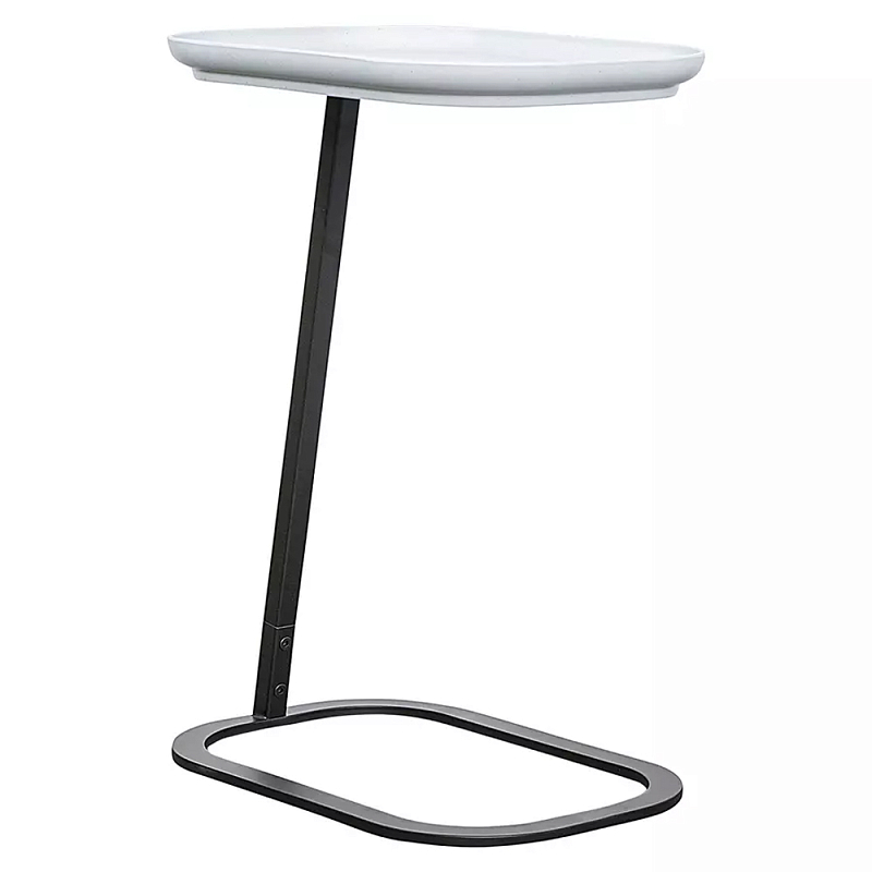 Столик приставной с прямоугольной серой столешницей Steel Stable Table Серый Черный Столик приставной с прямоугольной серой столешницей Steel Stable Table Серый Черный в Твери | Loft Concept