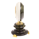 Часы настольные бронзовые из натуральных камней Мрамор и Змеевик Stone Clock варинант исполнения - 6 | Loft Concept в Твери