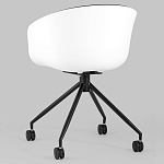 Офисное кресло из пластика с мягким сиденьем Eggshell Black варинант исполнения - 6 | Loft Concept в Твери