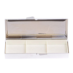 Таблетница карманная прямоугольная с 3-мя отделениями с зеркалом и накладкой из натурального камня Содалит Silver Stone Pillboxes варинант исполнения - 2 | Loft Concept в Твери