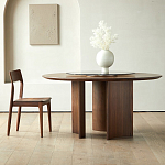 Стол обеденный круглый с двойной столешницей Walnut Wood Table варинант исполнения - 9 | Loft Concept в Твери