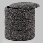 Пуф Three Gray в ткани букле серого цвета варинант исполнения - 2 | Loft Concept в Твери