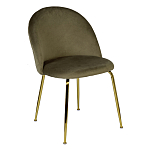 Стул велюровый хаки на золотистых металлических ножках Vendramin Chair варинант исполнения - 2 | Loft Concept в Твери