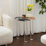 Дизайнерский журнальный стол с фигурной столешницей на 3-х прозрачных ножках Rahakif варинант исполнения - 4 | Loft Concept в Твери