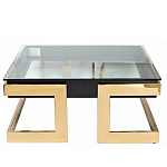 Стол журнальный квадратный с стеклянной столешницей Alonso Glass варинант исполнения - 1 | Loft Concept в Твери