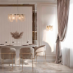 Бра с металлическим основанием золотого цвета и хрустальными подвесками Textured Glass варинант исполнения - 8 | Loft Concept в Твери