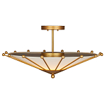 Потолочный светильник в форме конуса с каркасом золотого цвета и тканевым абажуром Inspiration in Light варинант исполнения - 3 | Loft Concept в Твери