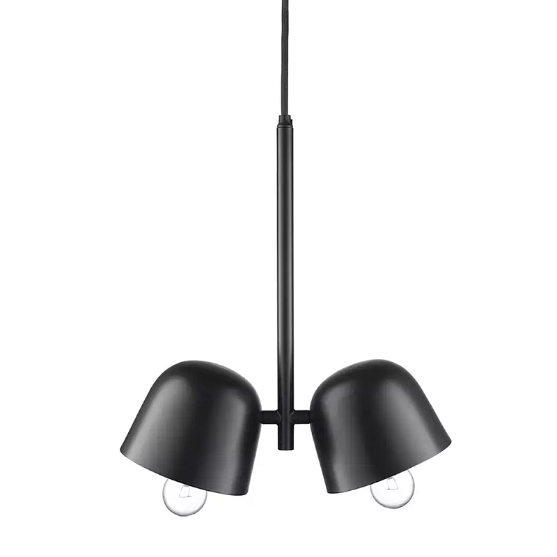 Подвесной светильник черный с 2-мя плафонами Pendant lamp Black Черный Подвесной светильник черный с 2-мя плафонами Pendant lamp Black Черный в Твери | Loft Concept