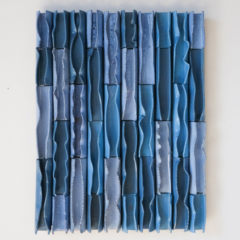 Объемное Панно Vertical Blue Rhythmic Waves Синий в Твери | Loft Concept 