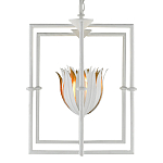 Люстра белая прямоугольная с абажурами в виде цветков тюльпана White Tulips варинант исполнения - 3 | Loft Concept в Твери