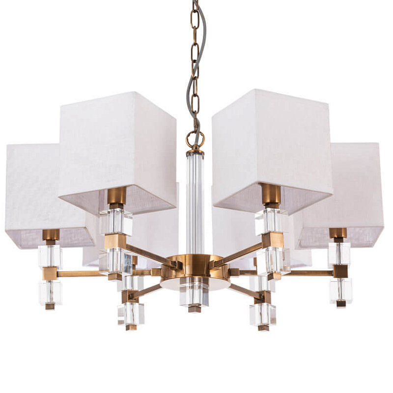 Люстра Tradonico Chandelier Brass Белый Бронза Прозрачный Люстра Tradonico Chandelier Brass Белый Бронза Прозрачный в Твери | Loft Concept