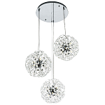 Подвесной светильник с 3-мя плафонами Crystal Dandelions Chrome Hanging Lamp варинант исполнения - 2 | Loft Concept в Твери