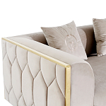 Диван двухместный  бежевый с золотым каркасом Bertrude варинант исполнения - 2 | Loft Concept в Твери