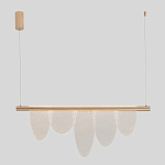 Люстра подвесная с пятью прозрачными элементами в форме лепестков и золотистым металлическим основанием DALI Tonin Casa варинант исполнения - 3 | Loft Concept в Твери