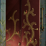 Обои с вышивкой ручной работы Fyodor Original colourway on Merlot linen варинант исполнения - 3 | Loft Concept в Твери