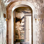 Обои ручная роспись Bamboo River Blossom Original colourway on Deep Rich Gold gilded paper with pearlescent antiquing варинант исполнения - 2 | Loft Concept в Твери