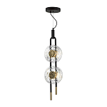 Подвесной светильник с черным основанием и золотистым декором Bruno Duo варинант исполнения - 2 | Loft Concept в Твери