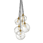 Подвесной светильник с шестью прозрачными стеклянными шарообразными плафонами Hinkley варинант исполнения - 1 | Loft Concept в Твери