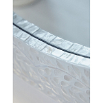 Зеркало круглое инкрустированное раковинами устриц Bone Inlay Dome Mirror White варинант исполнения - 5 | Loft Concept в Твери