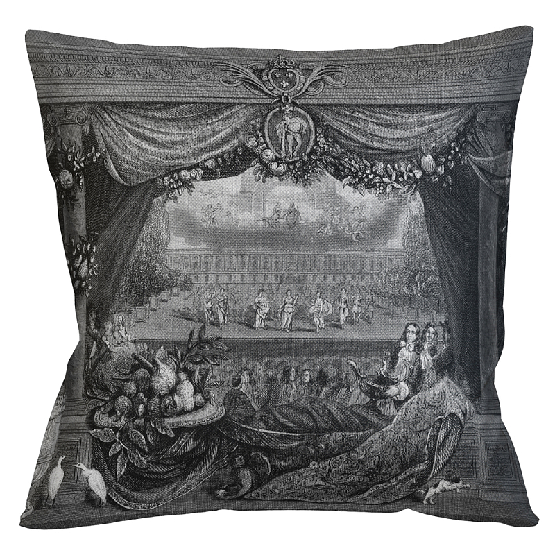 Декоративная подушка Louvre Palace Pillow Черно-белый Бежевый Декоративная подушка Louvre Palace Pillow Черно-белый Бежевый в Твери | Loft Concept
