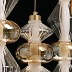 Люстра с плафонами из прозрачного и янтарного стекла в виде шаров и ромбов Gabriel Scott Luna варинант исполнения - 11 | Loft Concept в Твери