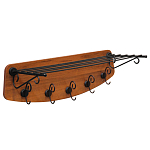 Вешалка настенная с металлической полкой и 5-ю черными крючками Noble Branches варинант исполнения - 1 | Loft Concept в Твери