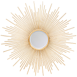 Зеркало-солнце круглое в раме из металла с золотыми с лучами Rays of Peace варинант исполнения - 1 | Loft Concept в Твери