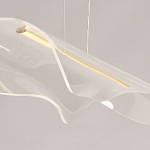 Люстра линейная с прозрачным волнообразным плафоном Wave Line варинант исполнения - 9 | Loft Concept в Твери