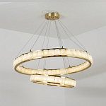 Люстра с 2-мя кольцами из натурального камня с регулируемыми плафонами Durability of Stone варинант исполнения - 3 | Loft Concept в Твери