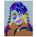 Картина с вышивкой Портрет wall panel People with the yellow ear 3 варинант исполнения - 3 | Loft Concept в Твери