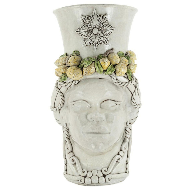 Ваза Vase Head Lady Giant Crakle Lemon Бежевый Желтый Ваза Vase Head Lady Giant Crakle Lemon Бежевый Желтый в Твери | Loft Concept