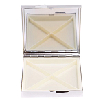 Таблетница карманная квадратная с 4-мя отделениями с зеркалом и накладкой из натурального камня Содалит Silver Stone Pillboxes варинант исполнения - 3 | Loft Concept в Твери