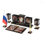 Настольный письменный набор из креноида и змеевика на бронзовых ножках Marble Accessory варинант исполнения - 2 | Loft Concept в Твери