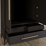 Шкаф платяной Primo с выдвижными ящиками шпон Темный орех варинант исполнения - 5 | Loft Concept в Твери