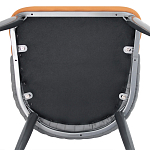 Стул оранжевый с высокой спинкой из искуственной кожи на серых металлических ножках Enigma Orange варинант исполнения - 5 | Loft Concept в Твери