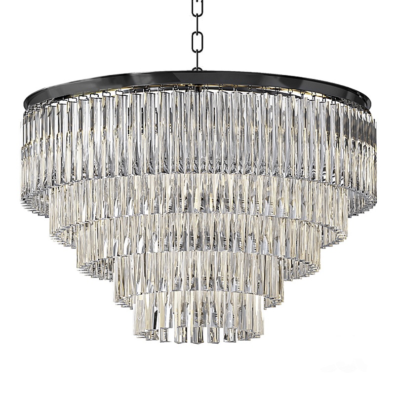 Люстра Odeon Clear Glass Fringe Chandelier -60 Черный в Твери | Loft Concept 